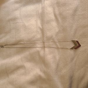 Modcloth gold and wood chevron necklace